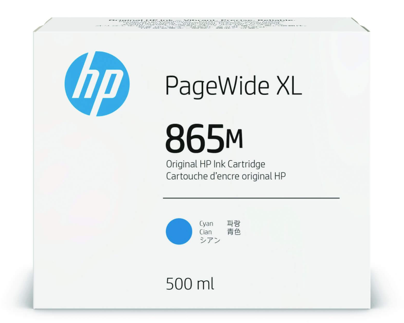 HP 865M 500-ml Cyan PageWide XL Ink Cartridge