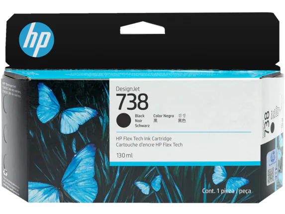 HP 738 130-ml Black DesignJet Ink Cartridge