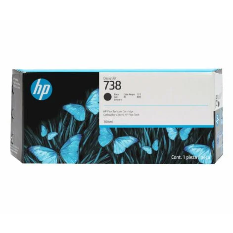 HP 738 300-ml Black DesignJet Ink Cartridge