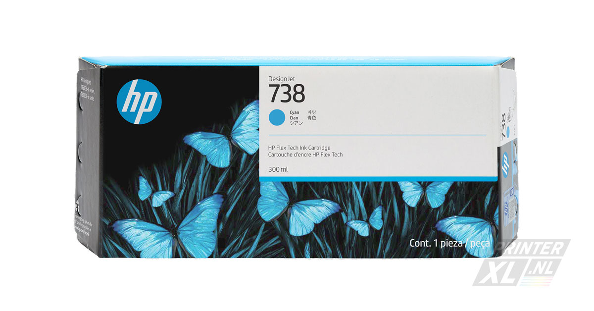 HP 738 300-ml Cyan DesignJet Ink Cartridge