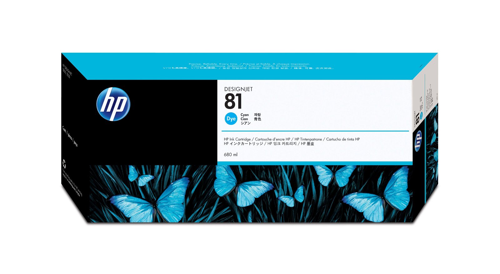 HP 81 680-ml Cyan DesignJet Dye Ink Cartridge - C4931A