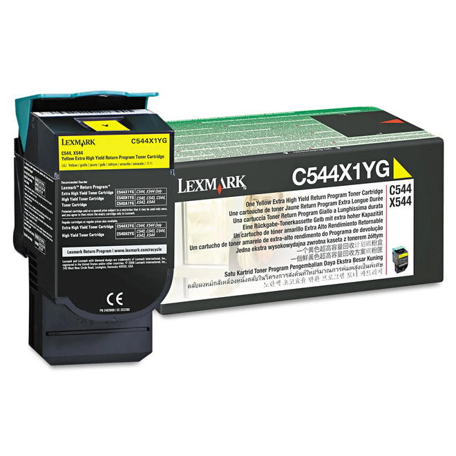 Lexmark C544N/X544N Yellow Extra High Yield Return Program Toner Cartridge 4000