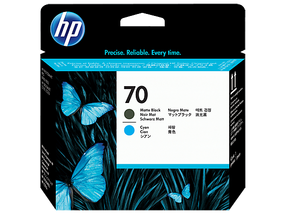 HP 70 Matte Black and Cyan DesignJet Printhead C9404A