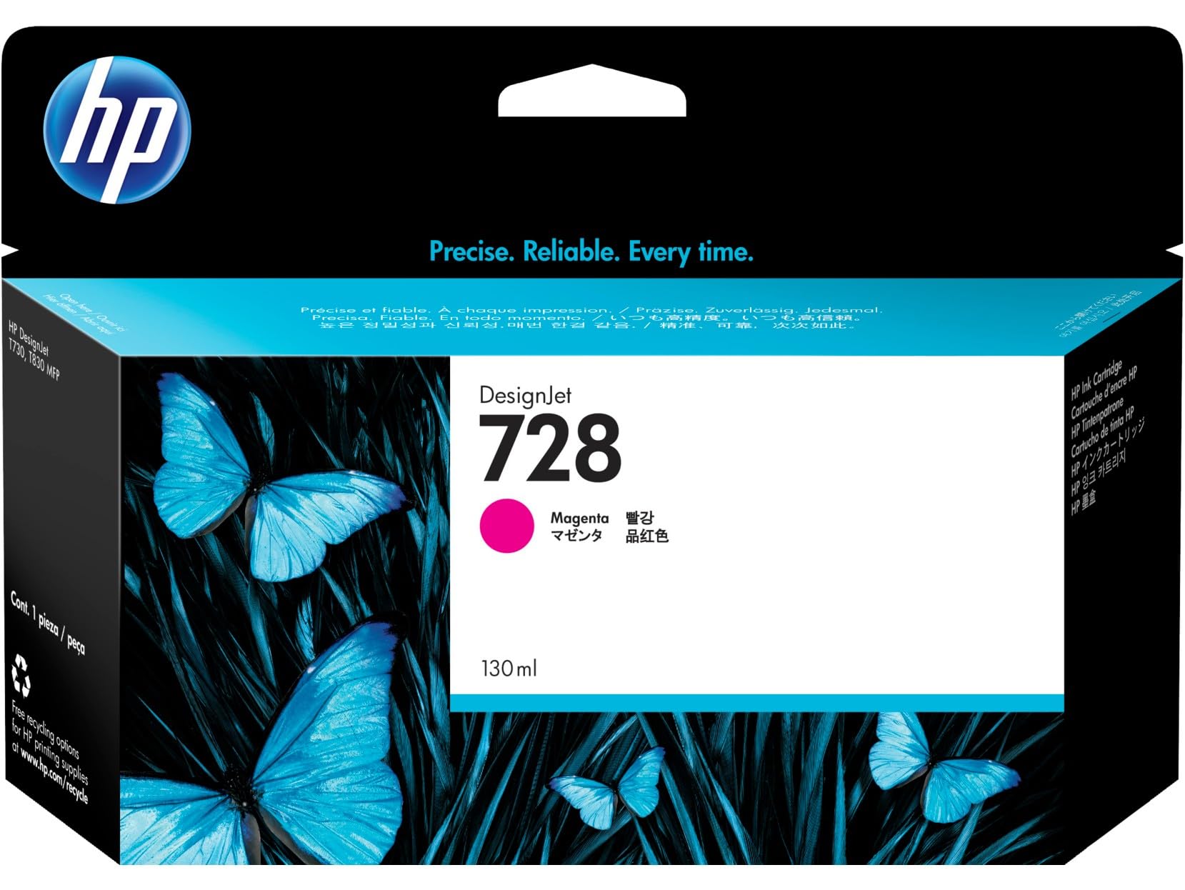 HP 728 130-ml Magenta DesignJet Ink Cartridge - F9J66A