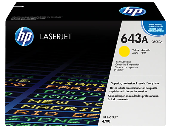 HP 643A Yellow Original LaserJet Toner Cartridge - Q5952A