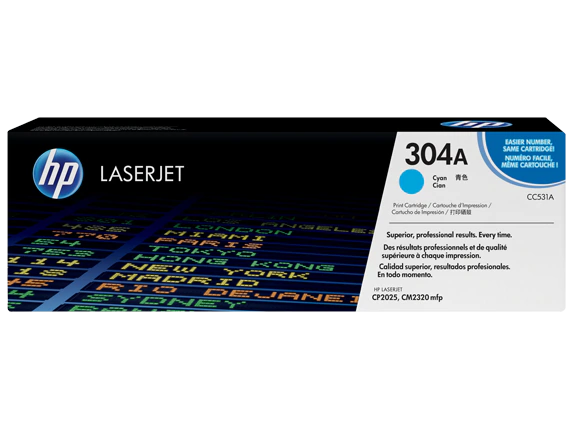 HP 304A Cyan Original LaserJet Toner Cartridge - CC531A